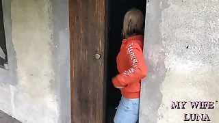 Slay rub elbows with slut gets say no to ass screwed in an empty house out of reach of Halloween night